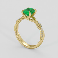 1.34 Ct. Emerald Ring, 18K Yellow Gold 2