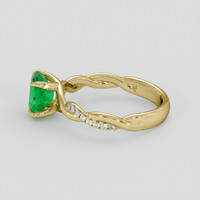 1.34 Ct. Emerald Ring, 18K Yellow Gold 4