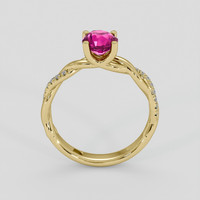 1.22 Ct. Pink Sapphire Ring, 18K Yellow Gold 3