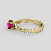 1.22 Ct. Pink Sapphire Ring, 18K Yellow Gold 4