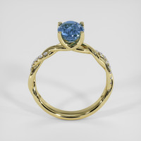 2.06 Ct. Greenish Blue Sapphire Ring, 18K Yellow Gold 3