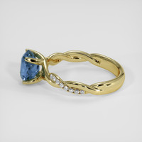 2.06 Ct. Greenish Blue Sapphire Ring, 18K Yellow Gold 4
