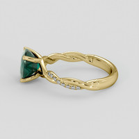 2.16 Ct. Bluish Green Sapphire Ring, 18K Yellow Gold 4