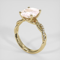 3.58 Ct. Peach Sapphire Ring, 18K Yellow Gold 2