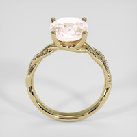 3.58 Ct. Peach Sapphire Ring, 18K Yellow Gold 3