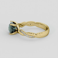2.37 Ct. Bluish Green Sapphire Ring, 18K Yellow Gold 4