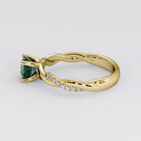 1.12 Ct. Greenish Blue Sapphire Ring, 18K Yellow Gold 4