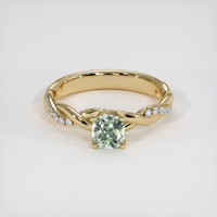 0.75 Ct. Green Sapphire Ring, 18K Yellow Gold 1