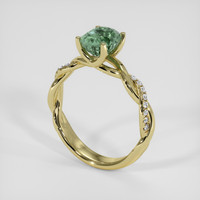 1.82 Ct. Bluish Green Sapphire Ring, 18K Yellow Gold 2