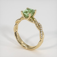 1.59 Ct. Yellowish Green Sapphire Ring, 18K Yellow Gold 2