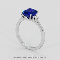 2.58 Ct. Blue Sapphire Ring, Platinum 950 2