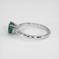 1.18 Ct. Bluish Green Sapphire Ring, Platinum 950 4
