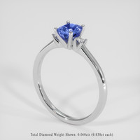0.98 Ct. Blue Sapphire Ring, Platinum 950 2