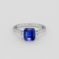 2.58 Ct. Blue Sapphire Ring, Platinum 950 1