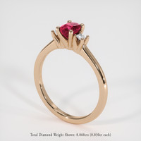 0.53 Ct. Ruby Ring, 14K Rose Gold 2