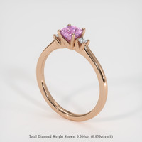 0.59 Ct. Purplish Pink Sapphire Ring, 14K Rose Gold 2