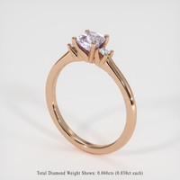 0.63 Ct. Purplish Pink Sapphire Ring, 18K Rose Gold 2