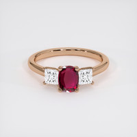 0.71 Ct. Ruby Ring, 18K Rose Gold 1