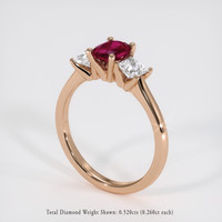 0.71 Ct. Ruby Ring, 18K Rose Gold 2