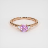 0.59 Ct. Purplish Pink Sapphire Ring, 18K Rose Gold 1