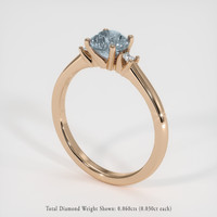 1.33 Ct. Greyish Blue Sapphire Ring, 18K Rose Gold 2