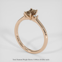0.65 Ct. Peach Sapphire Ring, 18K Rose Gold 2
