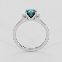1.00 Ct. Greenish Blue Sapphire Ring, Silver 3