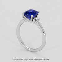 2.58 Ct. Blue Sapphire Ring, 10K White Gold 2