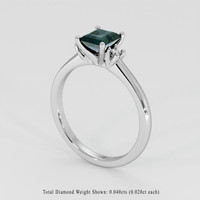 0.88 Ct. Bluish Green Sapphire Ring, 14K White Gold 2