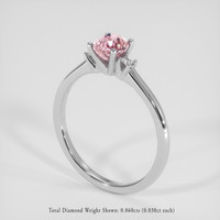 1.23 Ct. Pink Sapphire Ring, 14K White Gold 2