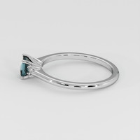 0.52 Ct. Greenish Blue Sapphire Ring, 14K White Gold 4
