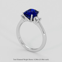 2.62 Ct. Blue Sapphire Ring, 14K White Gold 2
