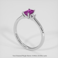 0.57 Ct. Purple Sapphire Ring, 14K White Gold 2