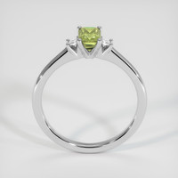 0.82 Ct. Yellowish Green Sapphire Ring, 18K White Gold 3