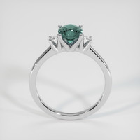 1.18 Ct. Bluish Green Sapphire Ring, 18K White Gold 3