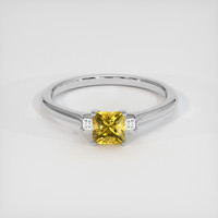 0.76 Ct. Yellow Sapphire Ring, 18K White Gold 1