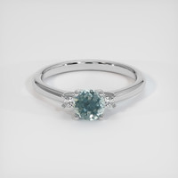 0.74 Ct. Sapphire Ring, 18K White Gold 1