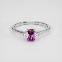 0.57 Ct. Purple Sapphire Ring, 18K White Gold 1