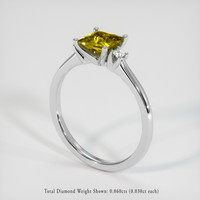 1.07 Ct. Yellow Sapphire Ring, 18K White Gold 2