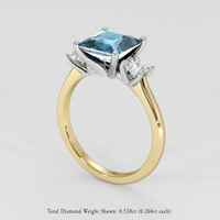 2.28 Ct. Greenish Blue Sapphire Ring, 18K White & Yellow 2