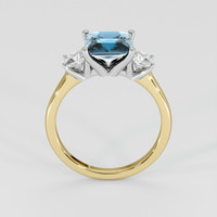 2.28 Ct. Greenish Blue Sapphire Ring, 18K White & Yellow 3