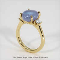 4.13 Ct. Greyish Blue Sapphire Ring, 14K Yellow Gold 2