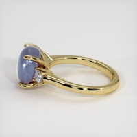 4.13 Ct. Greyish Blue Sapphire Ring, 14K Yellow Gold 4