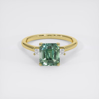 3.07 Ct. Green Sapphire Ring, 14K Yellow Gold 1