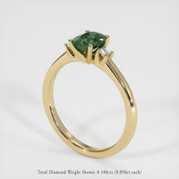1.06 Ct. Green Sapphire Ring, 14K Yellow Gold 2