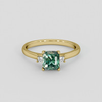 1.37 Ct. Bluish Green Sapphire Ring, 14K Yellow Gold 1