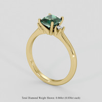 1.37 Ct. Bluish Green Sapphire Ring, 14K Yellow Gold 2