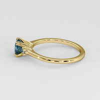 1.00 Ct. Greenish Blue Sapphire Ring, 14K Yellow Gold 4