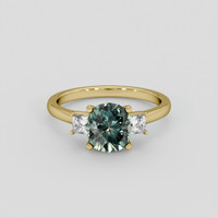 1.82 Ct. Bluish Green Sapphire Ring, 14K Yellow Gold 1