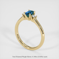 0.62 Ct. Greenish Blue Sapphire Ring, 14K Yellow Gold 2